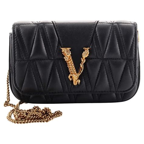 versace quilted satchel bag